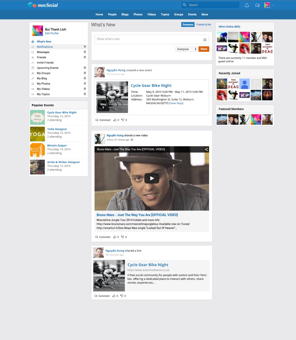mooSocial Screenshot 2