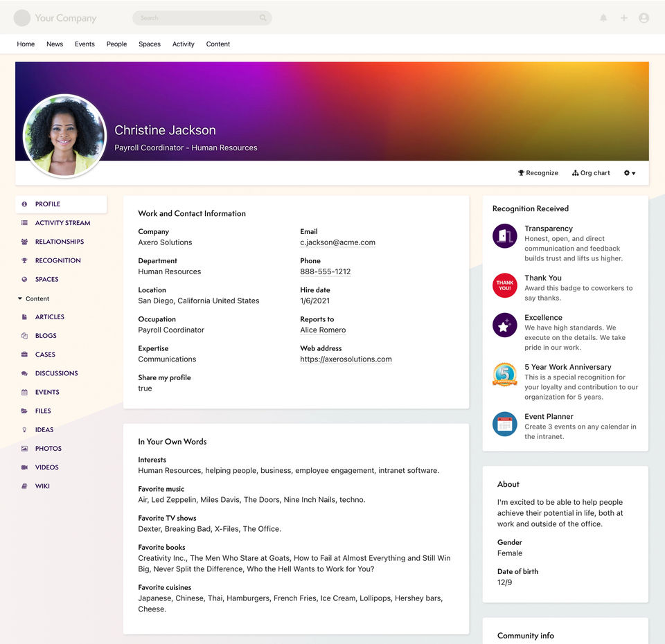 Axero Intranet Screenshot 5