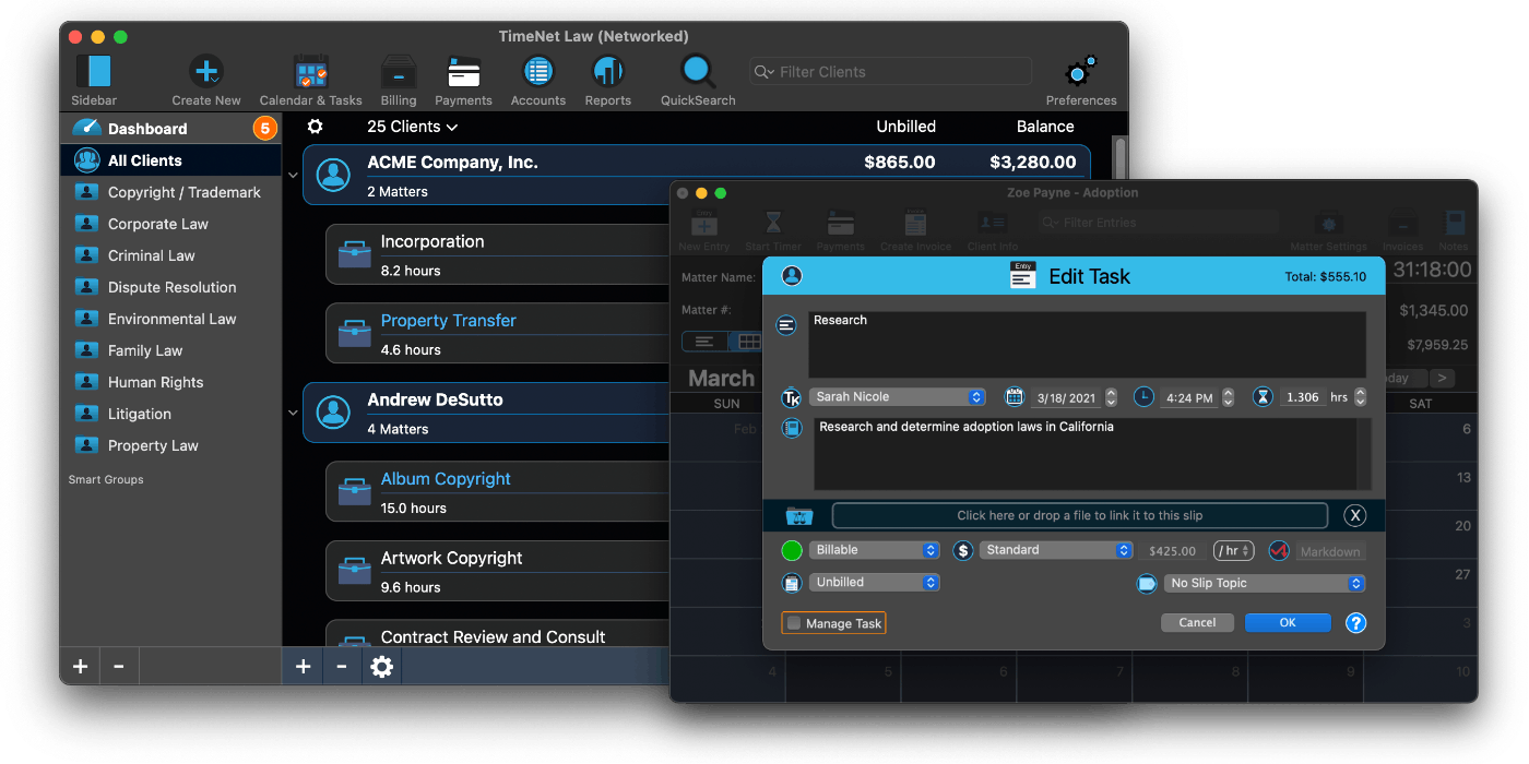 TimeNet Law Screenshot 1