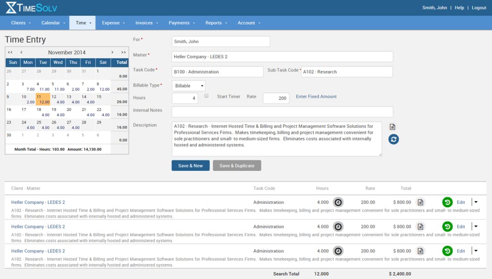 TimeSolv Legal Billing Screenshot 1