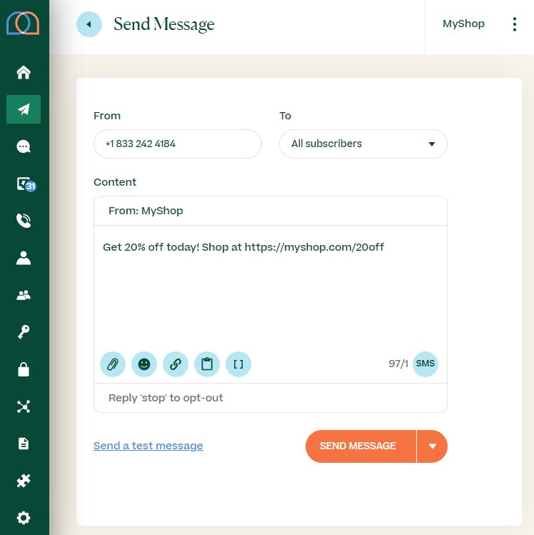 Mobile Text Alerts Screenshot 1