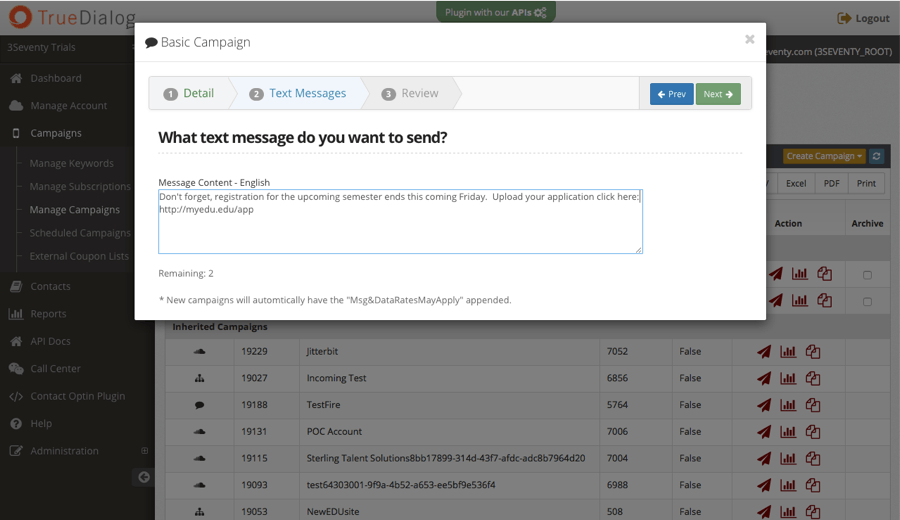 TrueDialog Screenshot 1