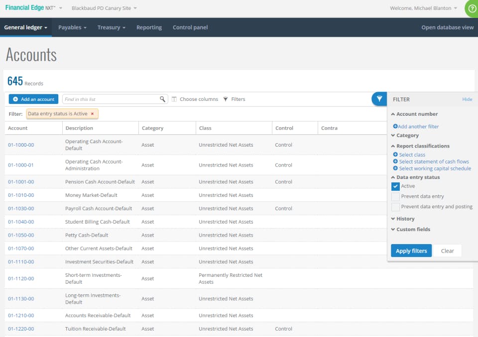 Blackbaud Financial Edge NXT Screenshot 4