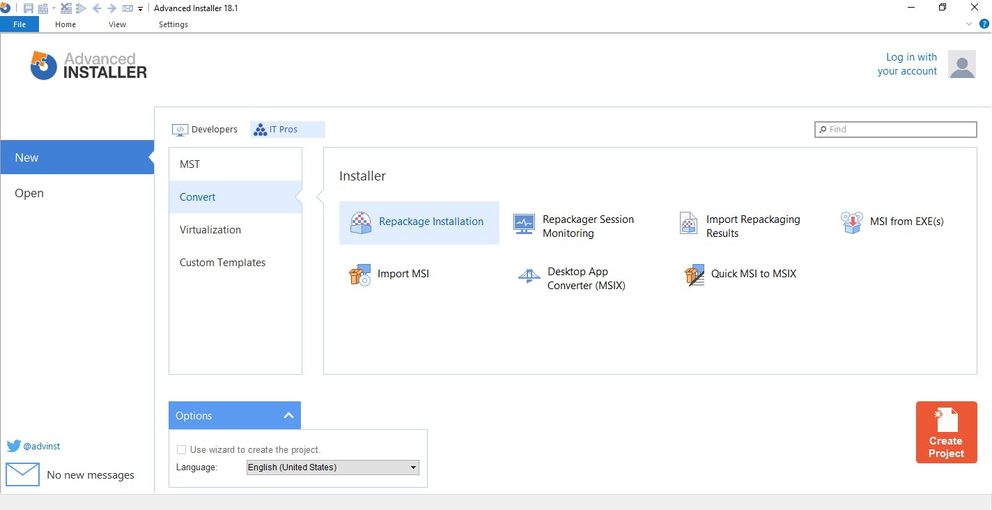 Advanced Installer Screenshot 2