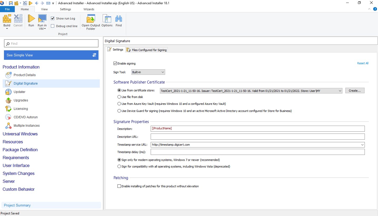 Advanced Installer Screenshot 4