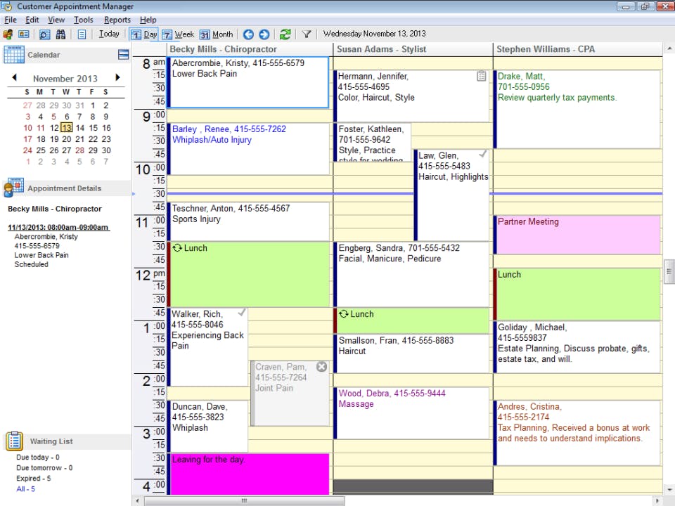 Customer Appointment Manager Screenshot 2