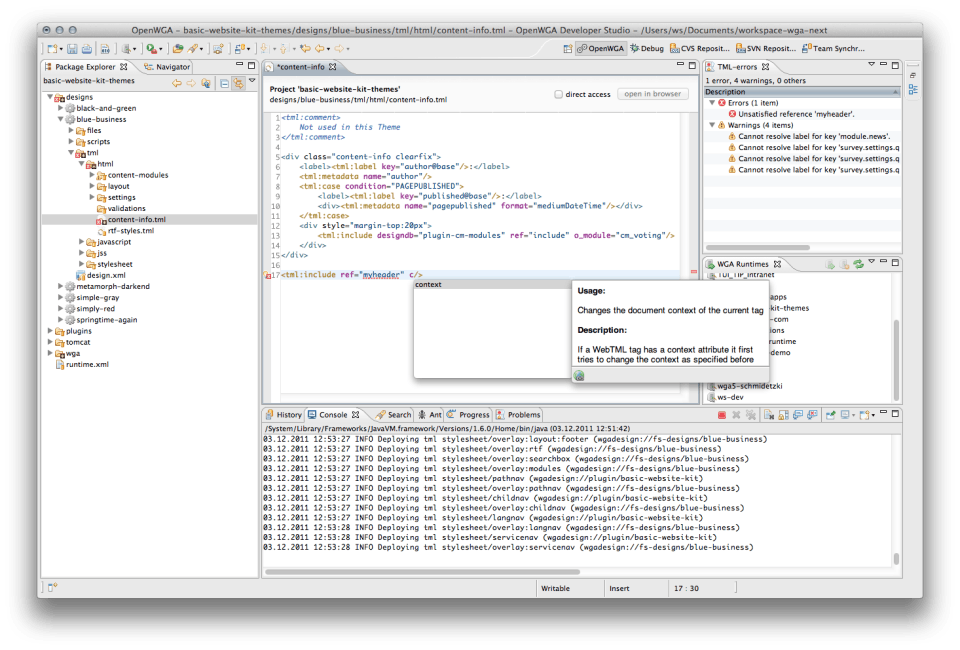 OpenWGA Screenshot 3