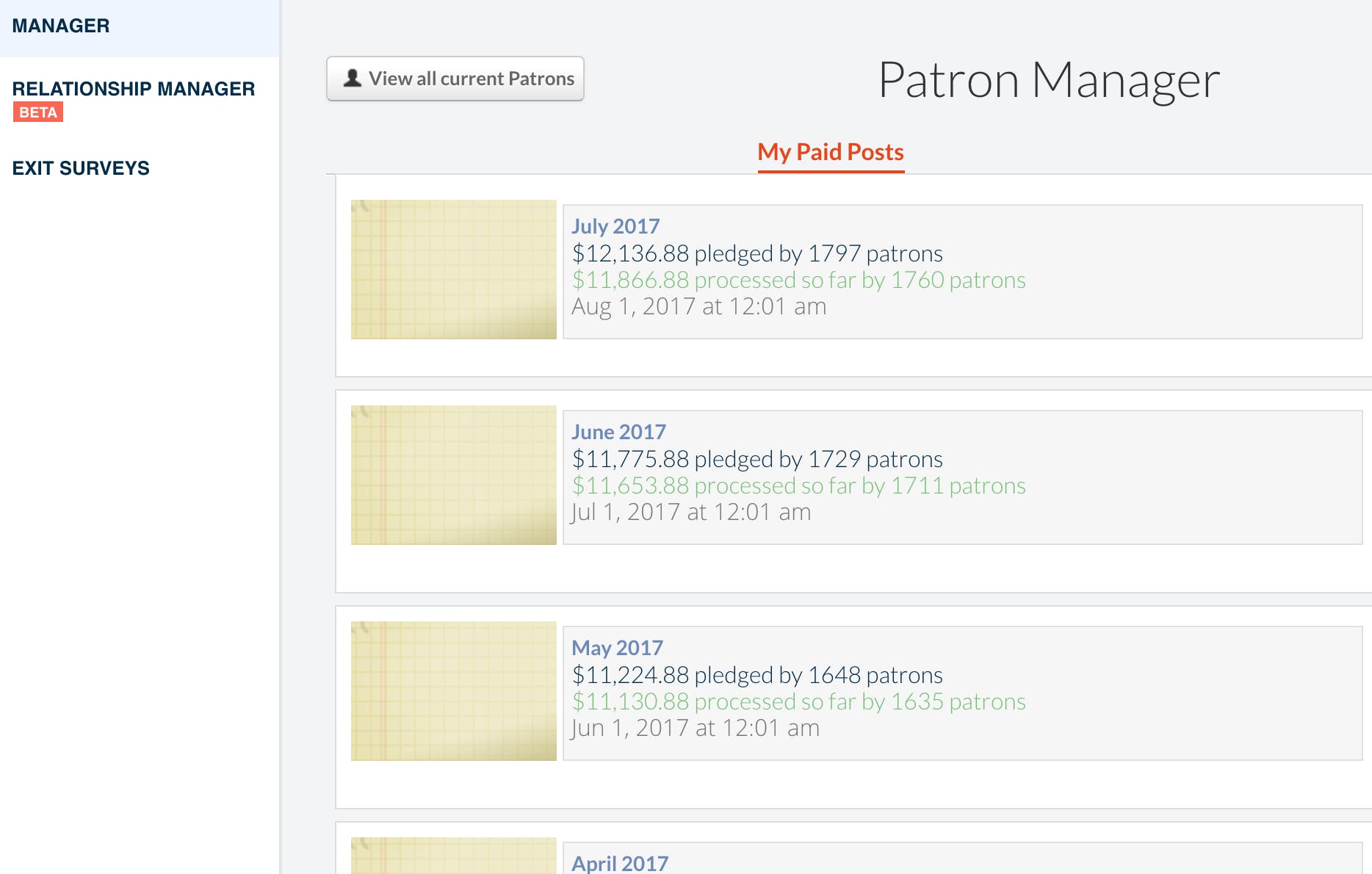 PatronManager CRM Screenshot 2