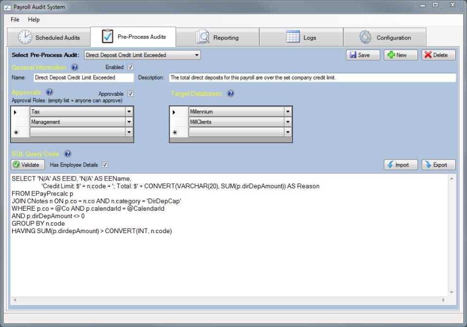 Payroll Audit System Screenshot 3