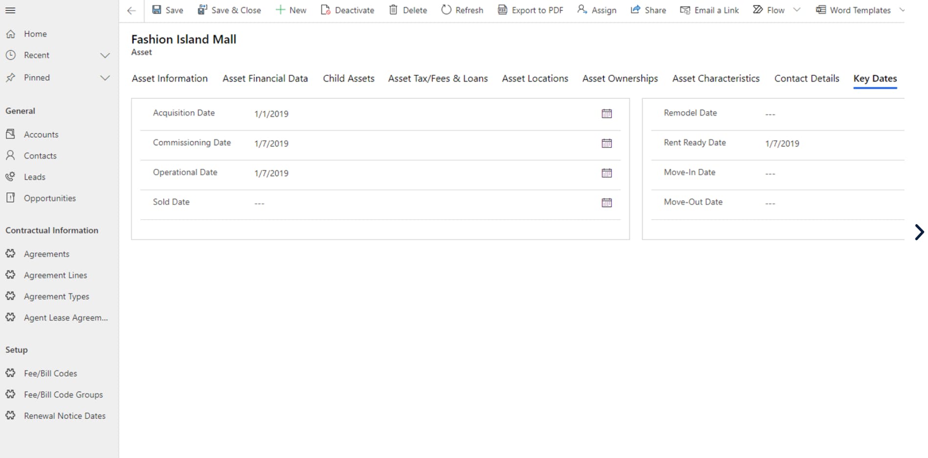 Asset Agreement Management Screenshot 1