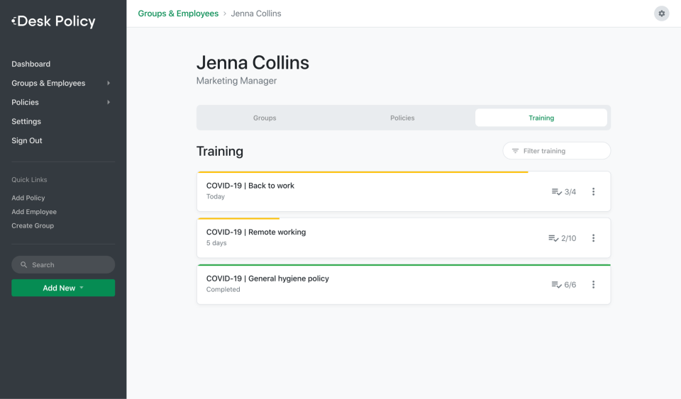 Desk Policy Screenshot 1