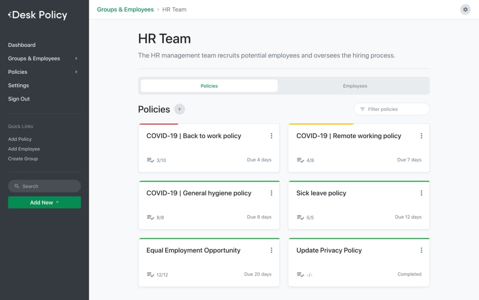 Desk Policy Screenshot 4