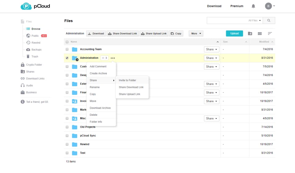 pCloud Business Screenshot 1