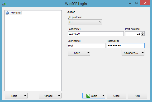 WinSCP Screenshot 1