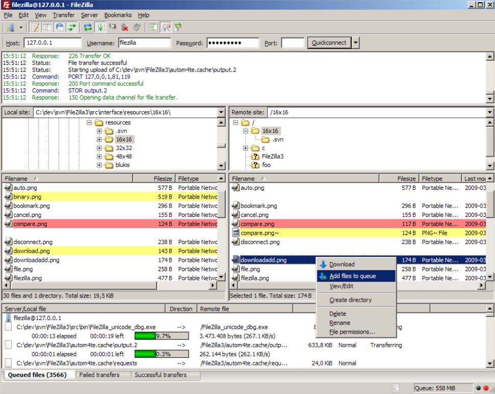 FileZilla Screenshot 3