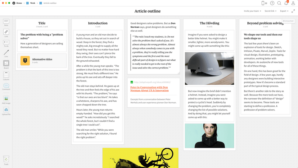 Milanote Screenshot 1