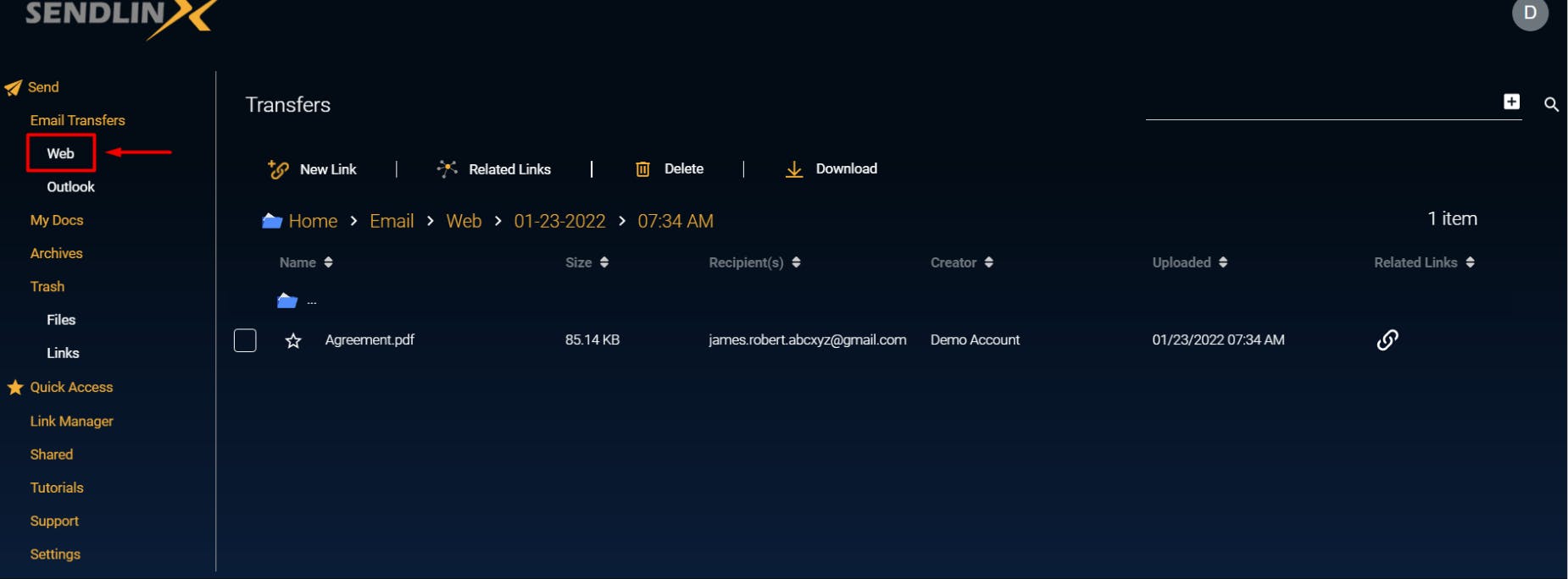 Sendlinx Screenshot 3