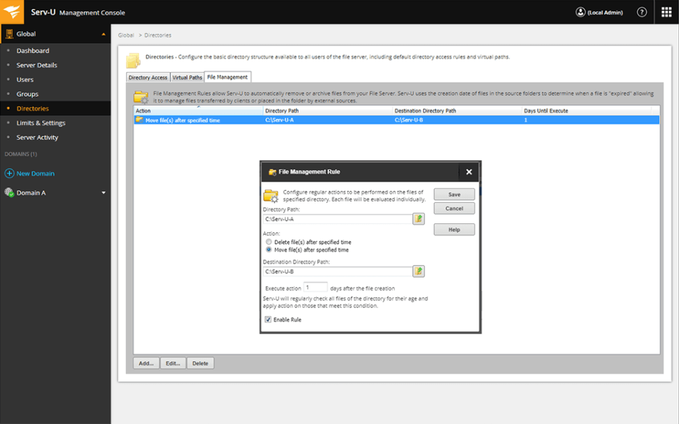 Serv-U FTP Server Screenshot 2