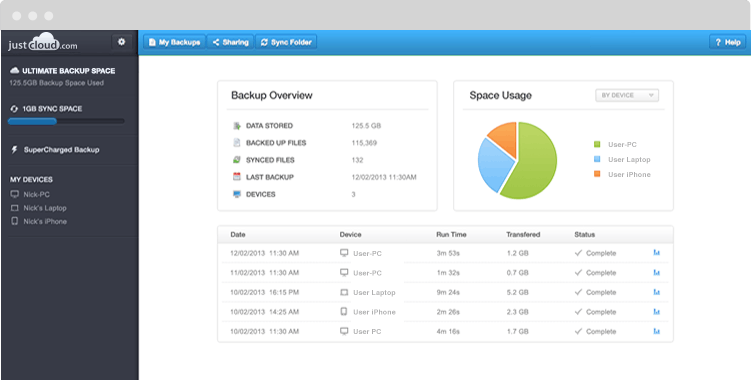 JustCloud Screenshot 1