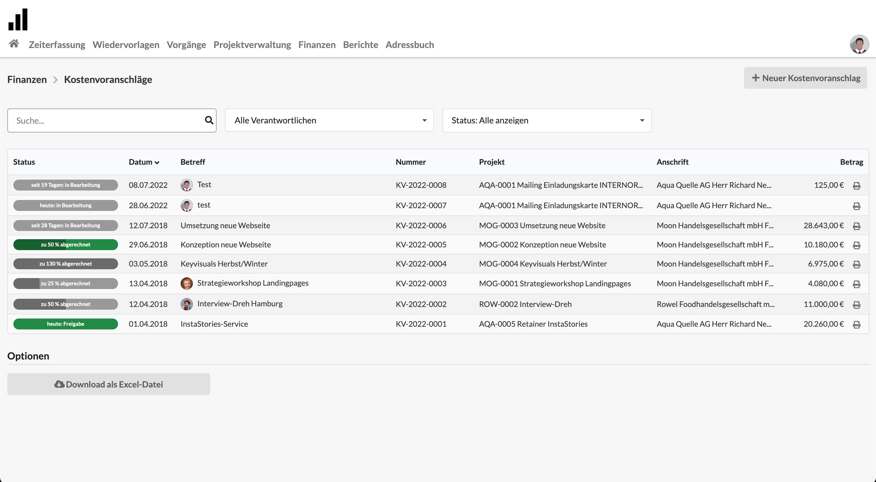 Die Agenturverwaltung Screenshot 3