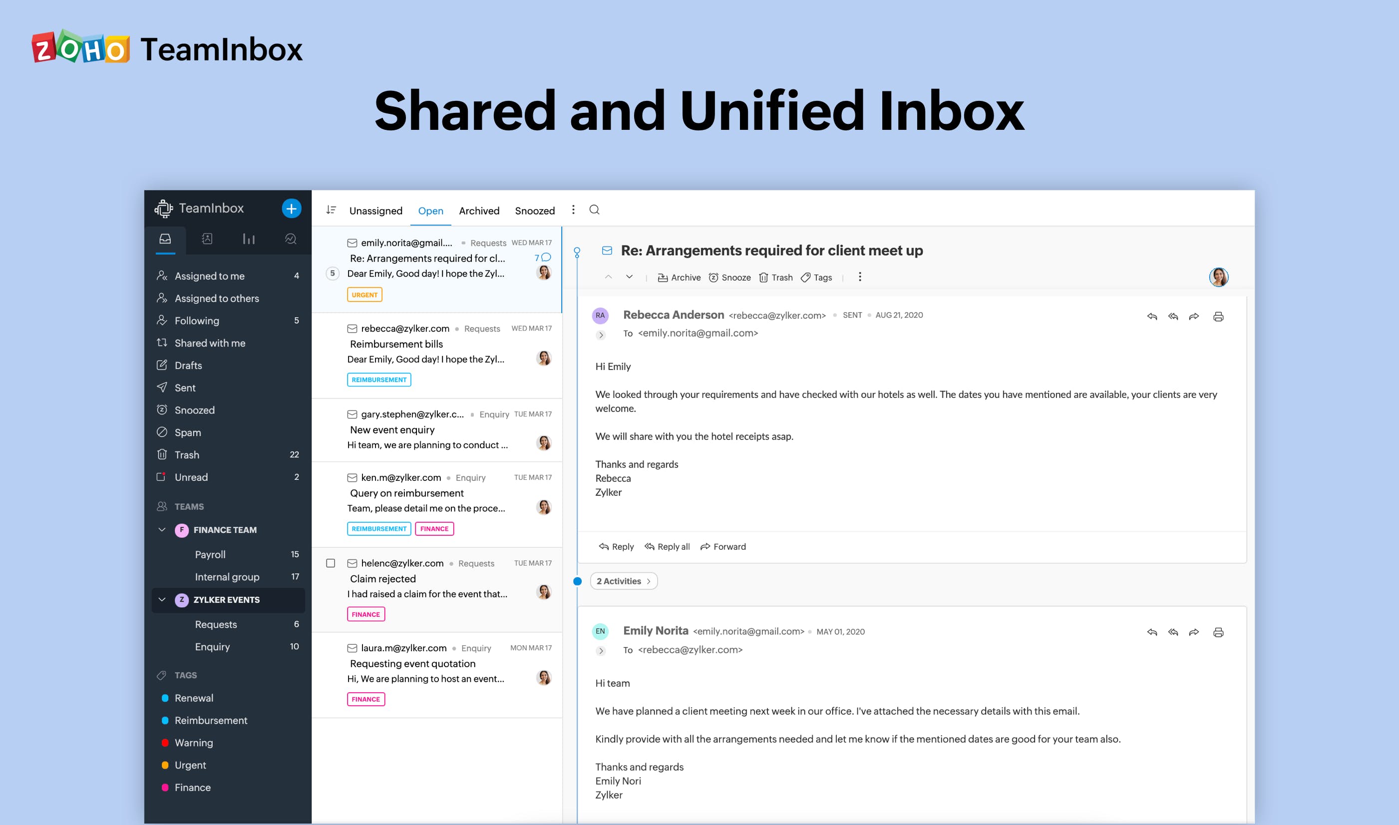 Zoho TeamInbox Screenshot 1