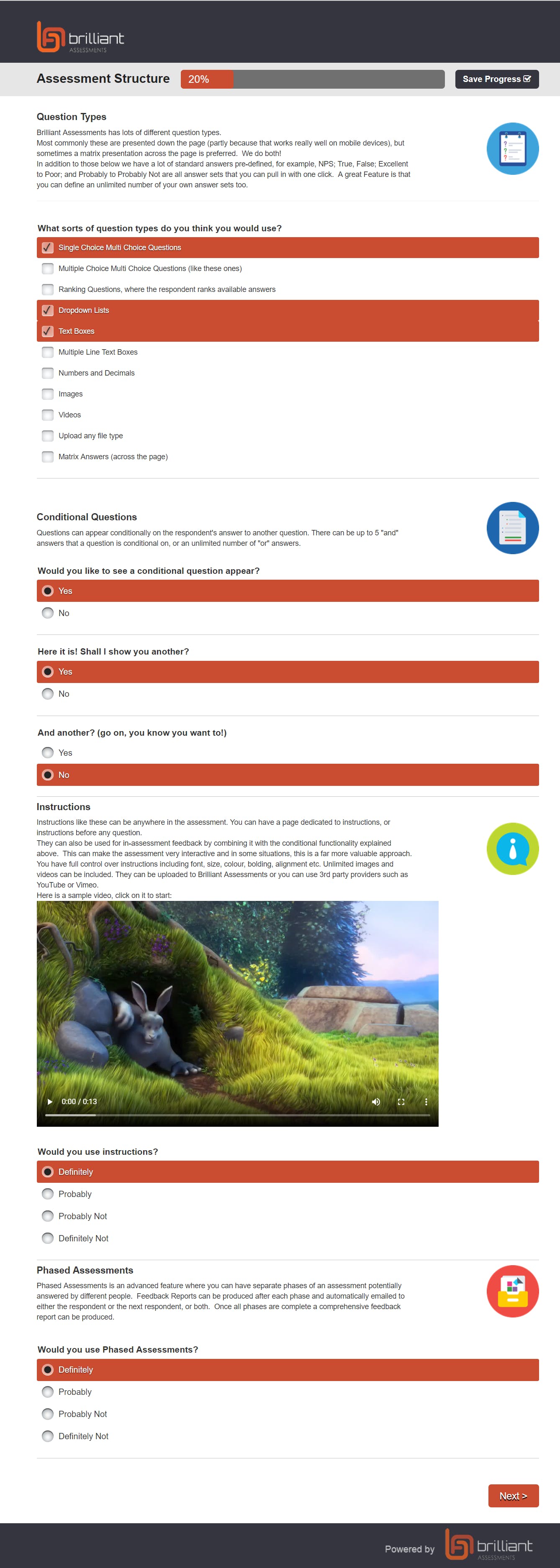 Brilliant Assessments Screenshot 1