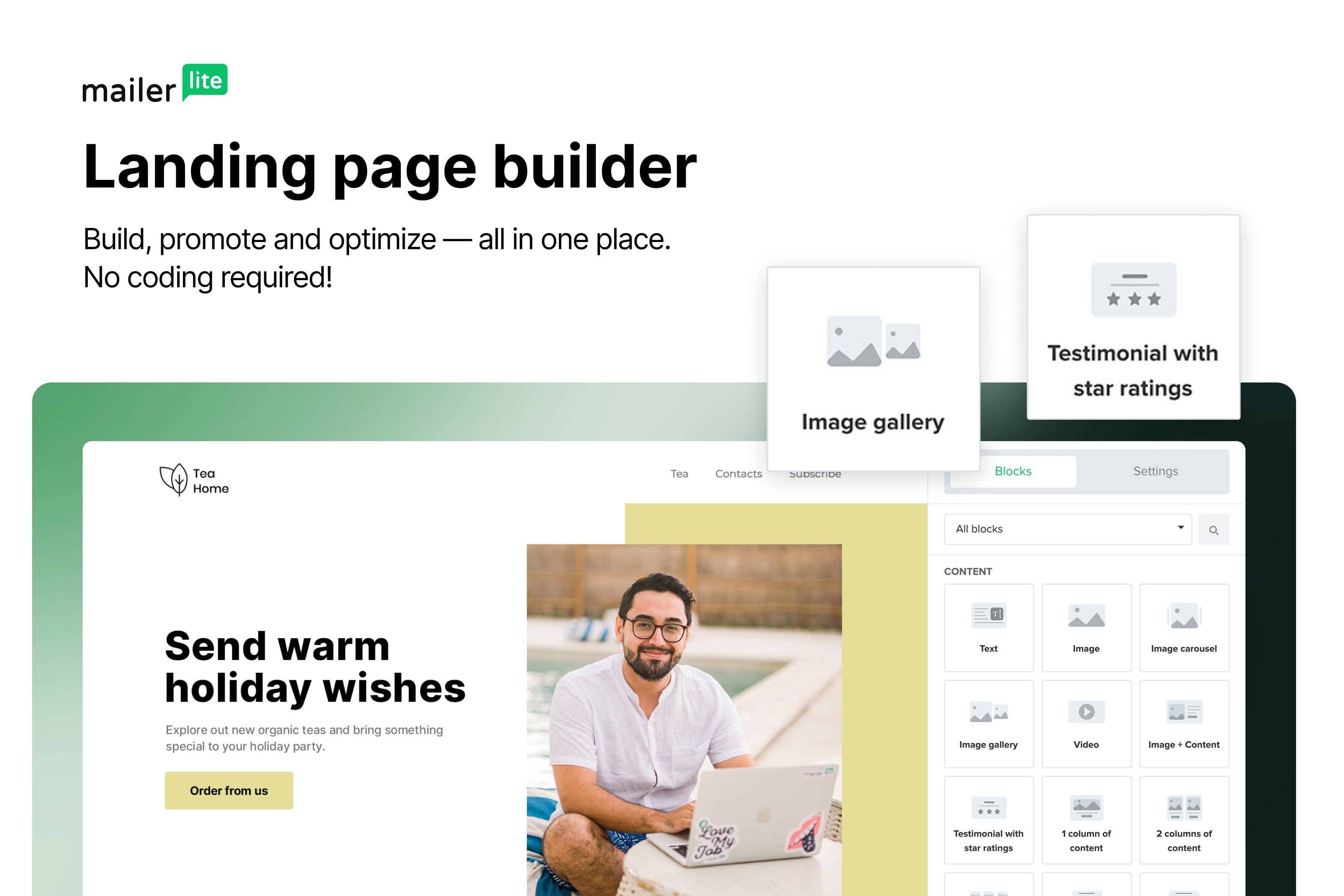 MailerLite Landing Page Builder Screenshot 1