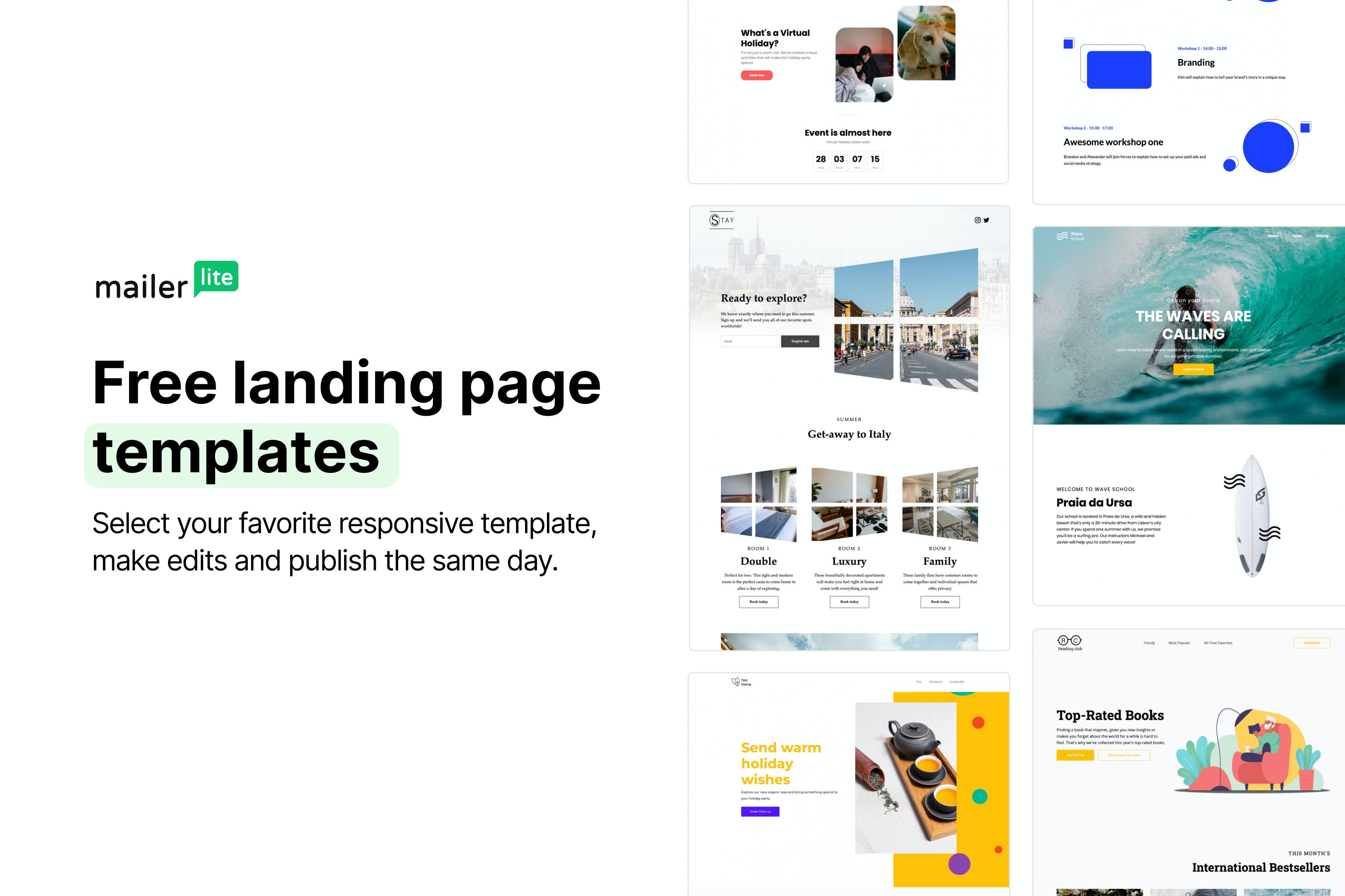 MailerLite Landing Page Builder Screenshot 2