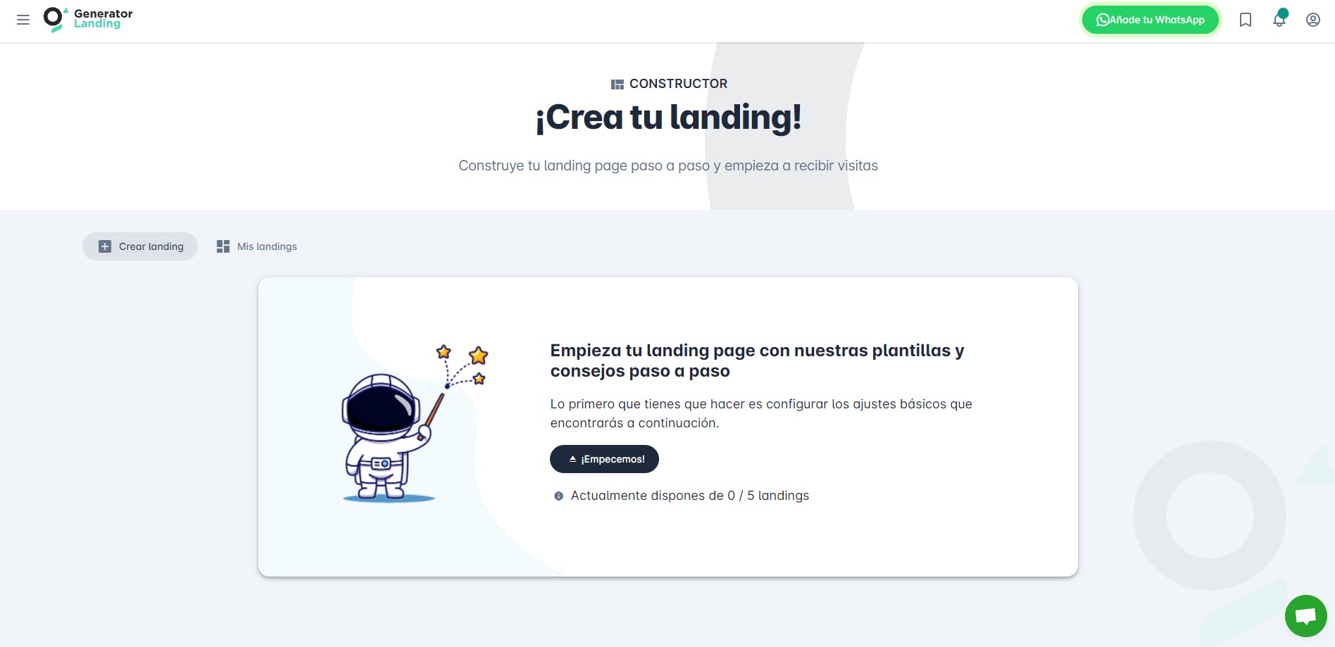 Generator Landing Screenshot 1