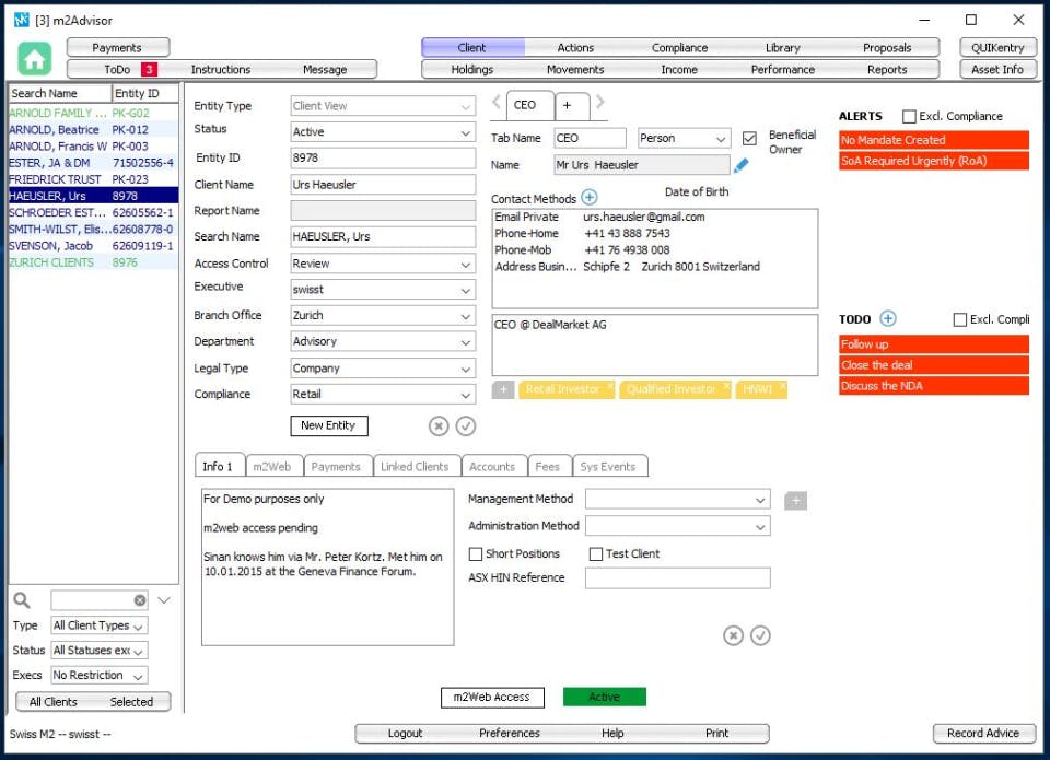 M2Advisor Screenshot 2