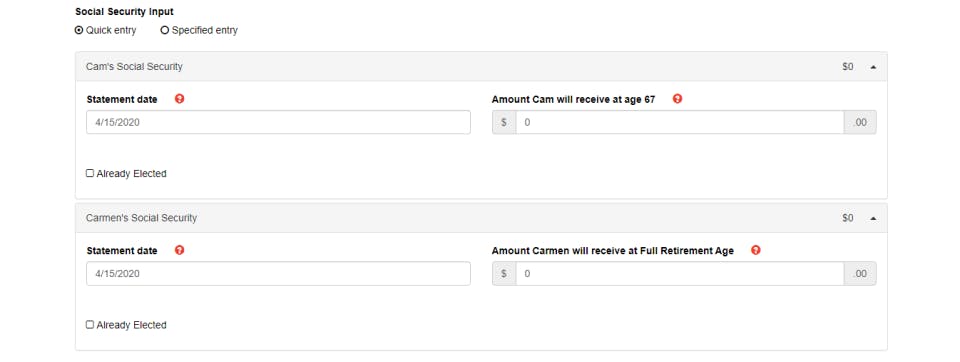 Social Security Timing Screenshot 1