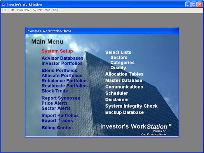 Investors WorkStation Screenshot 1