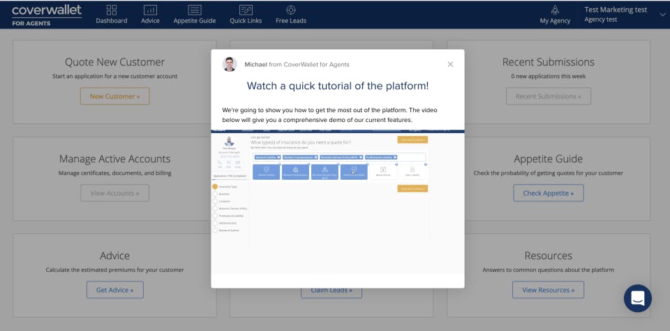CoverWallet for Agents Screenshot 2