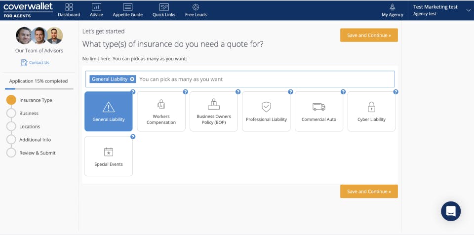 CoverWallet for Agents Screenshot 3