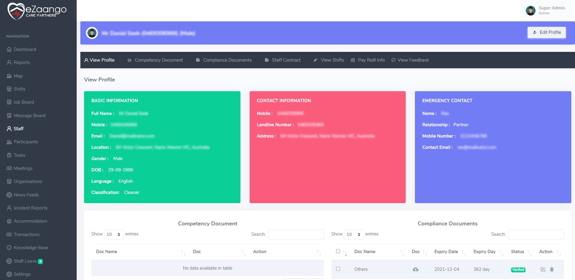 eZaango Care Partners Screenshot 1