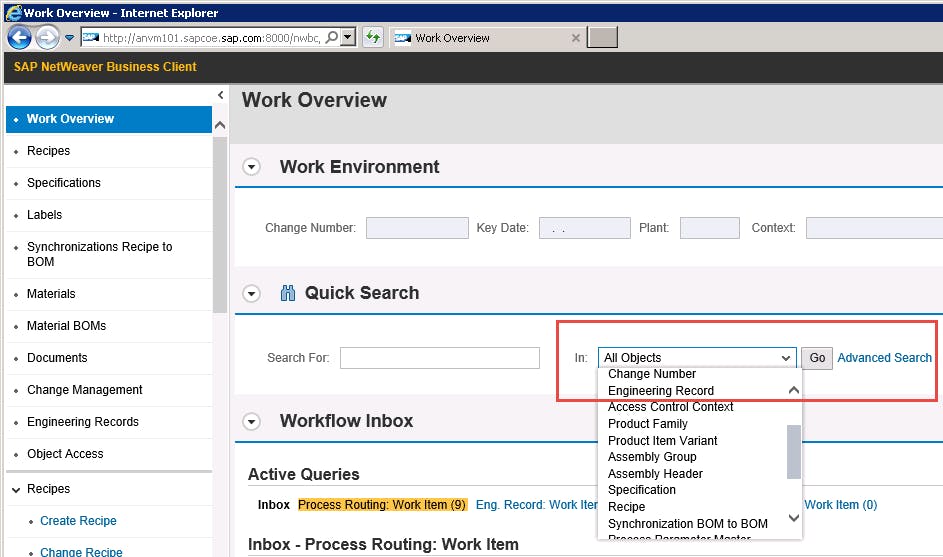 SAP PLM Screenshot 1