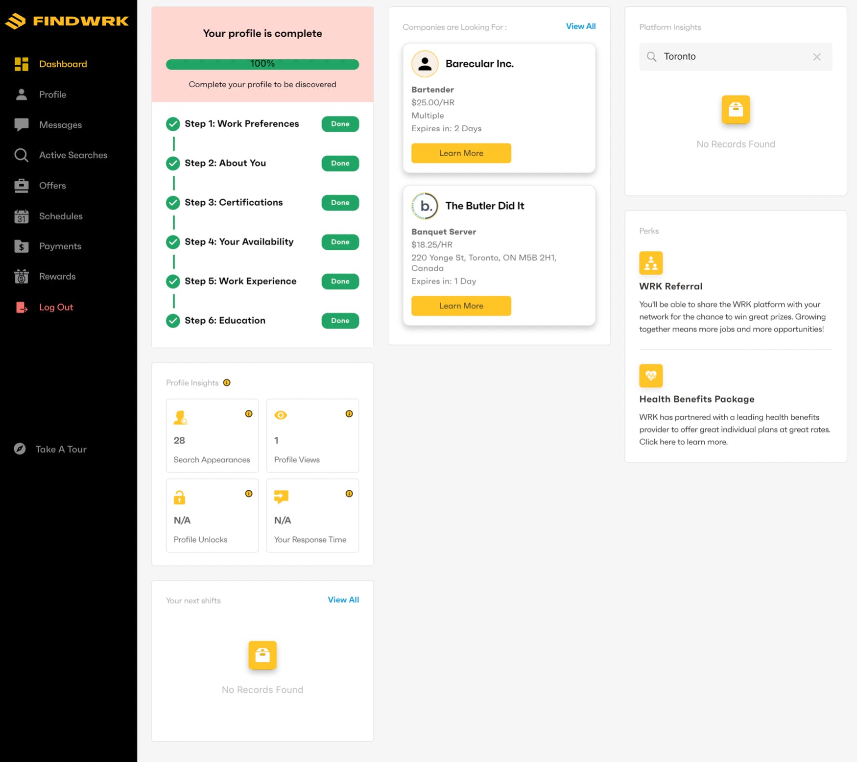 FindWRK Screenshot 1