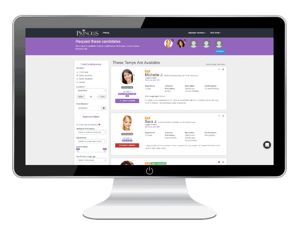Princess Dental Staffing Screenshot 2