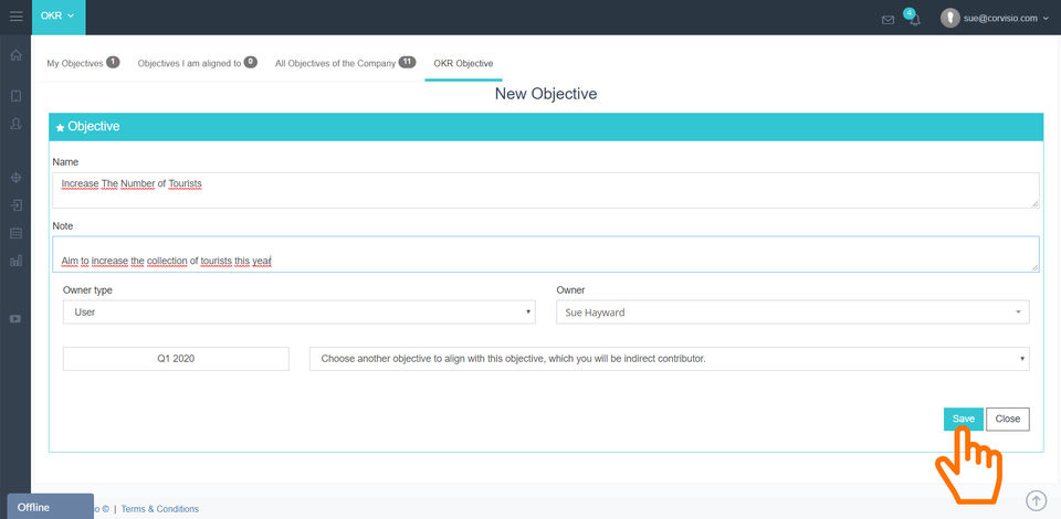 Corvisio OKR Screenshot 2