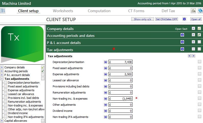 Caseware Corporation Tax  Screenshot 1