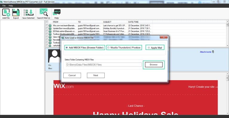 MailsSoftware MBOX to PST Converter Screenshot 1