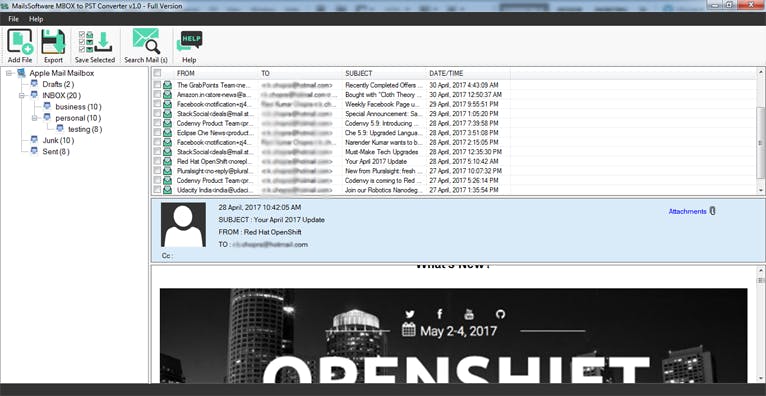 MailsSoftware MBOX to PST Converter Screenshot 4