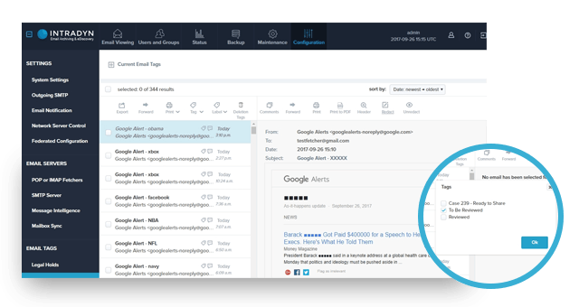 Email Archiving Screenshot 2
