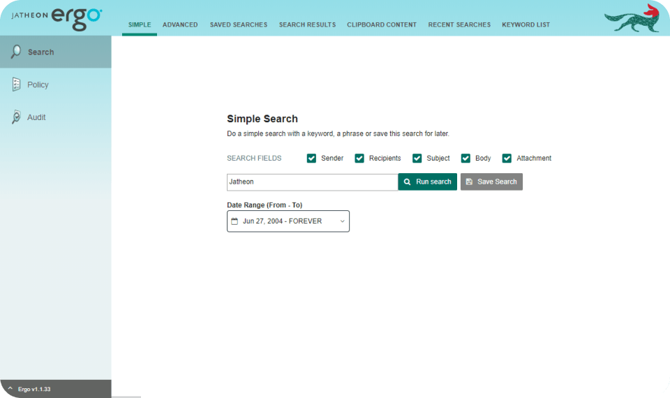 Jatheon Archiving Suite Screenshot 1