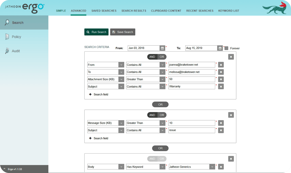 Jatheon Archiving Suite Screenshot 2