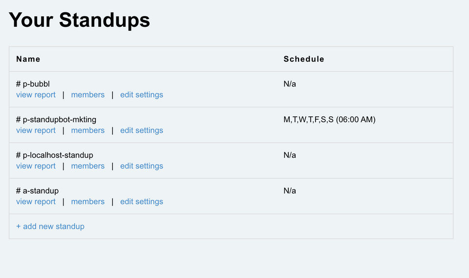 Standup Bot Screenshot 1