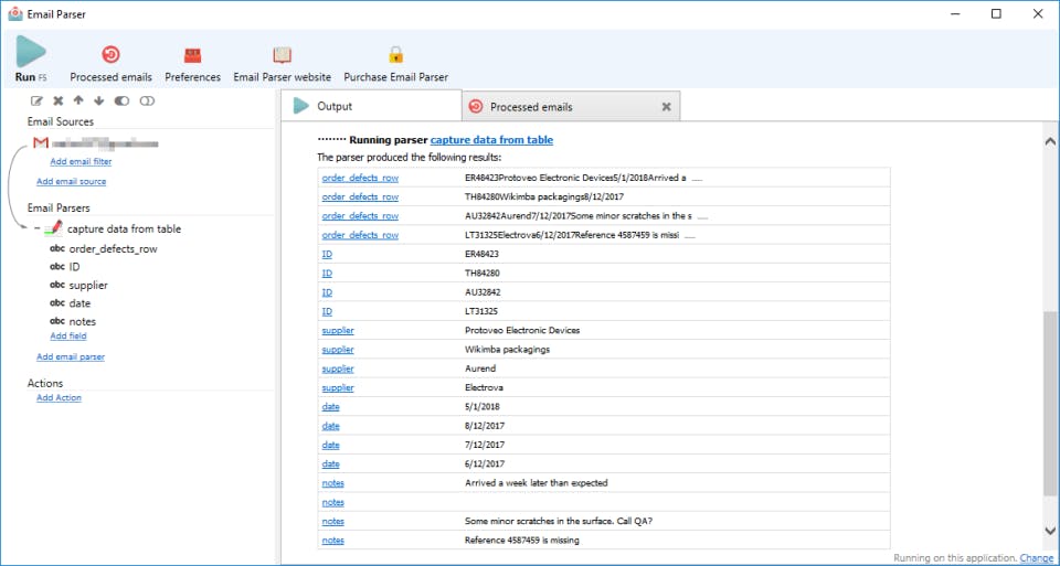 Email Parser Screenshot 2