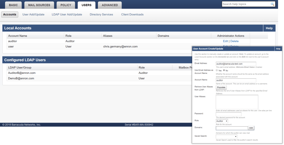 Barracuda Message Archiver Screenshot 1