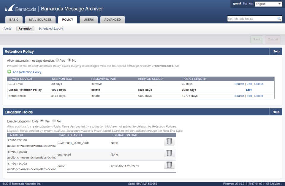 Barracuda Message Archiver Screenshot 3