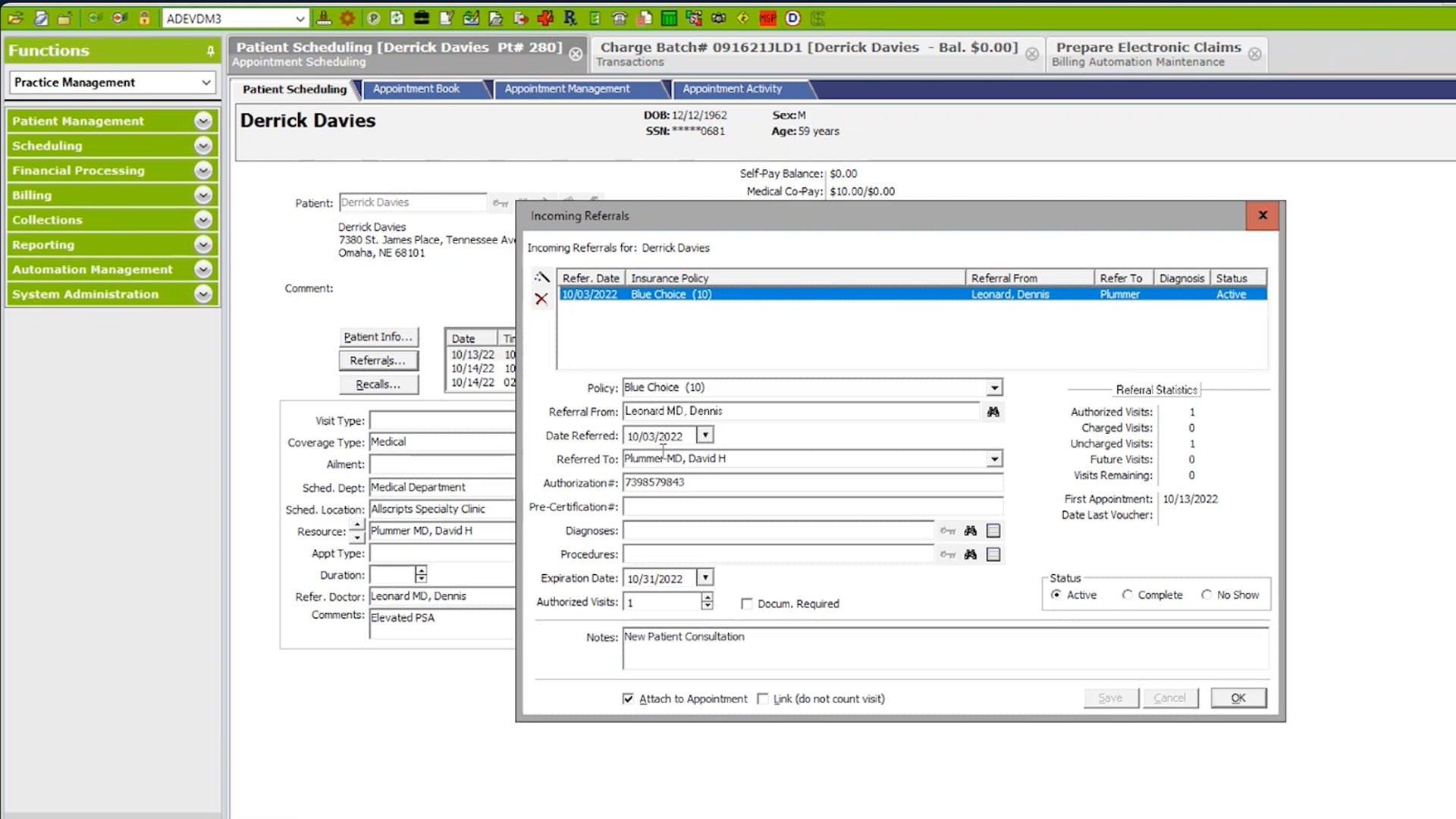 Allscripts Practice Management Screenshot 2